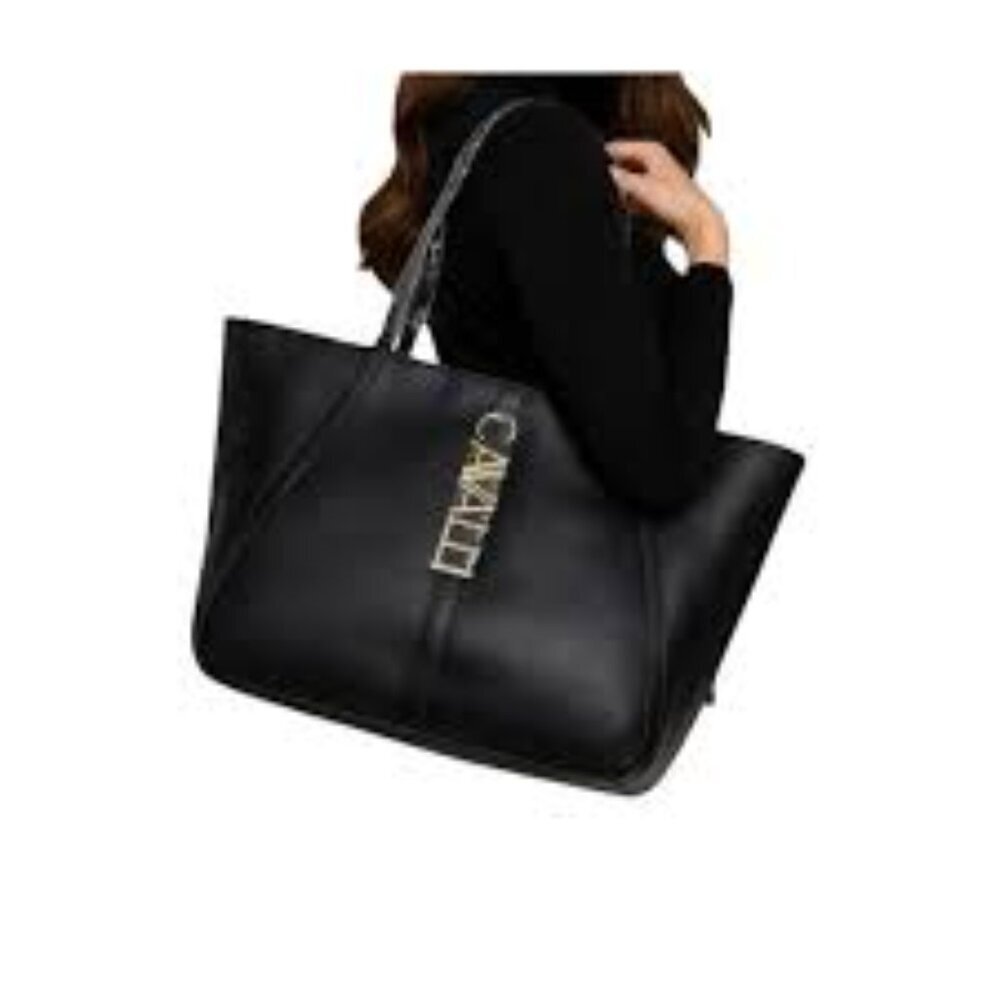 NWT- CAVALLI SANDRA SHOPPER BLACK SHOPPER TOTE - Picture 2 of 5